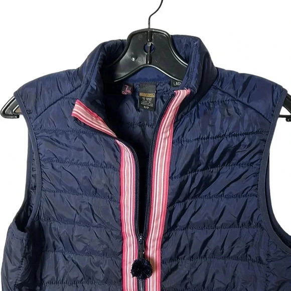 Pearly Vine puffer vest ,women Small.Blue,pink straight ribbon,tassel,Maggie May - Picture 2 of 16